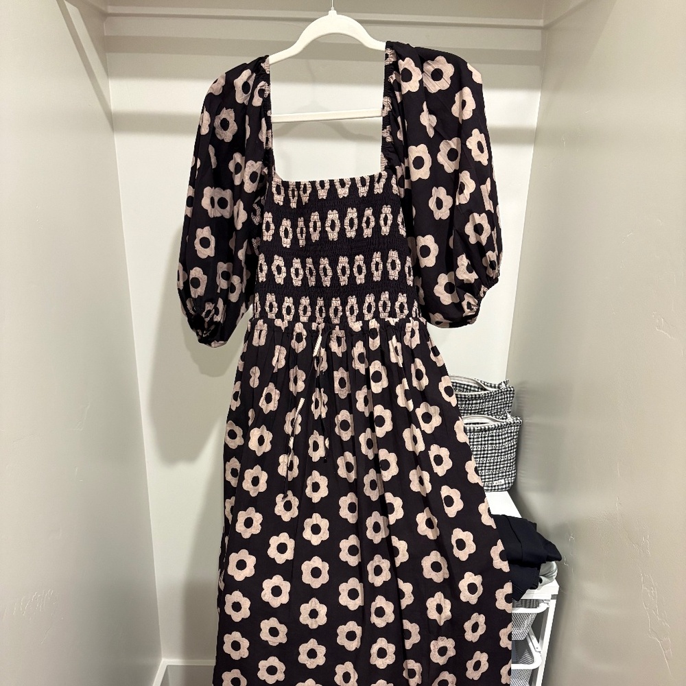 Christy Dawn Black Dress with Cream Floral Print